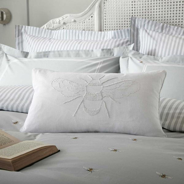 Bee Cushion - White